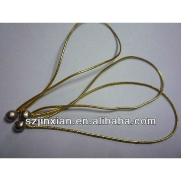 small metal balls elastic rubber cord ,sparkle golden elastic